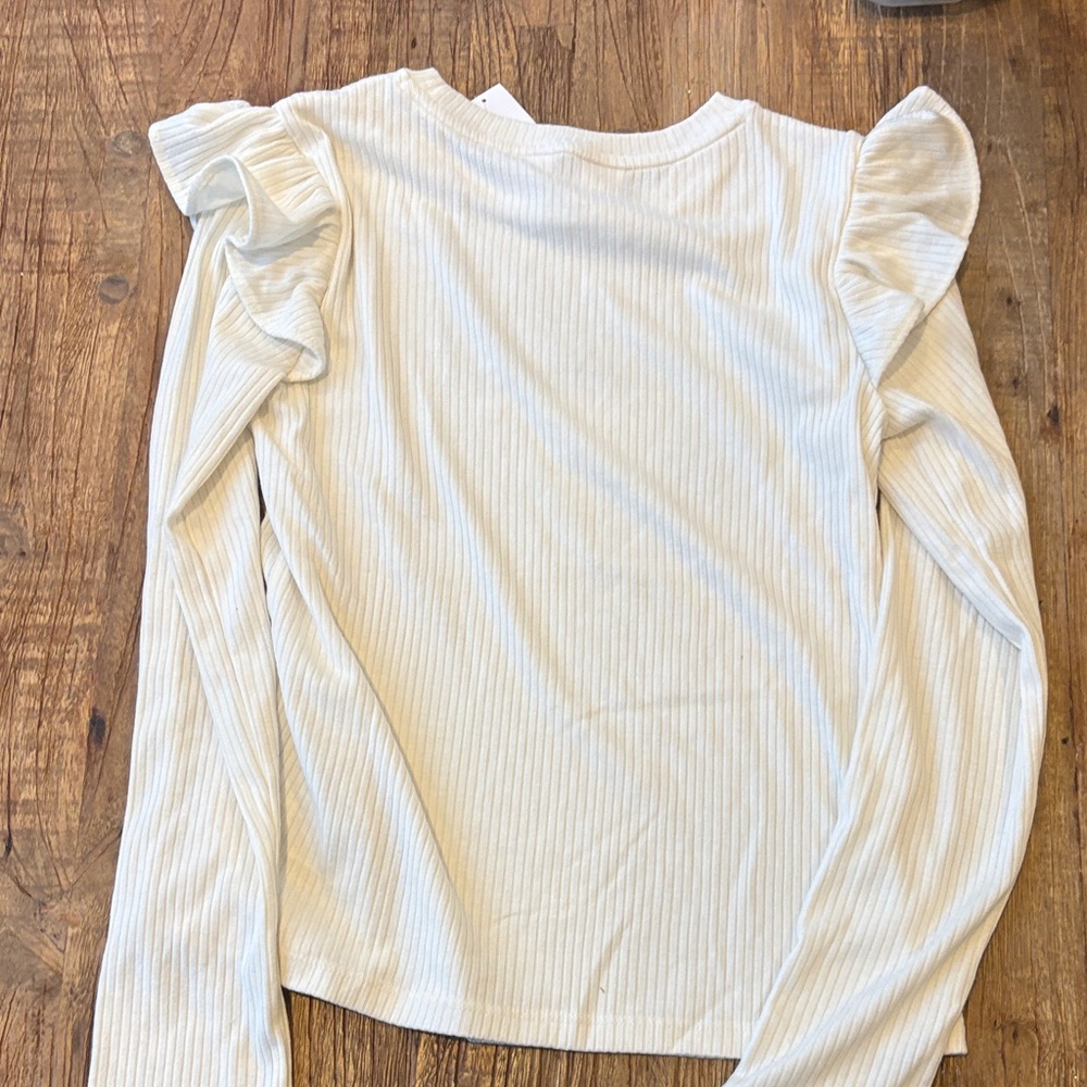 GAP Cream Ruffle Shoulder Top - Picture 4 of 4